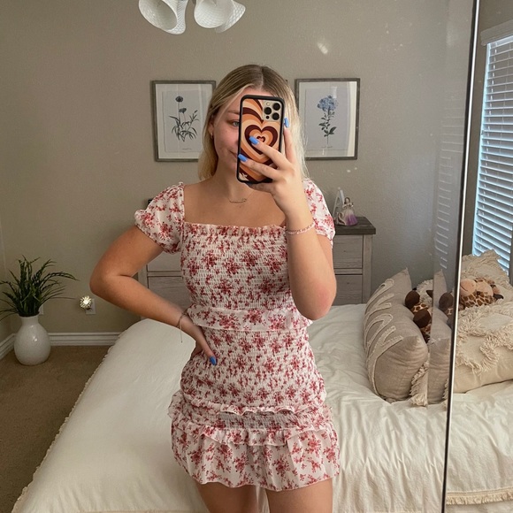 ruffled floral dress can be long or short! - Picture 1 of 3